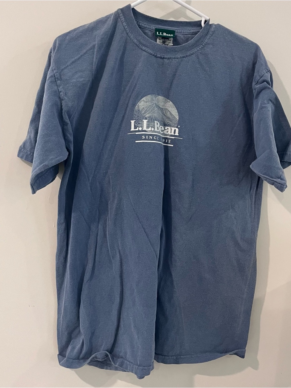 Vintage L.l. Bean Blue T Shirt With Logo Medium
